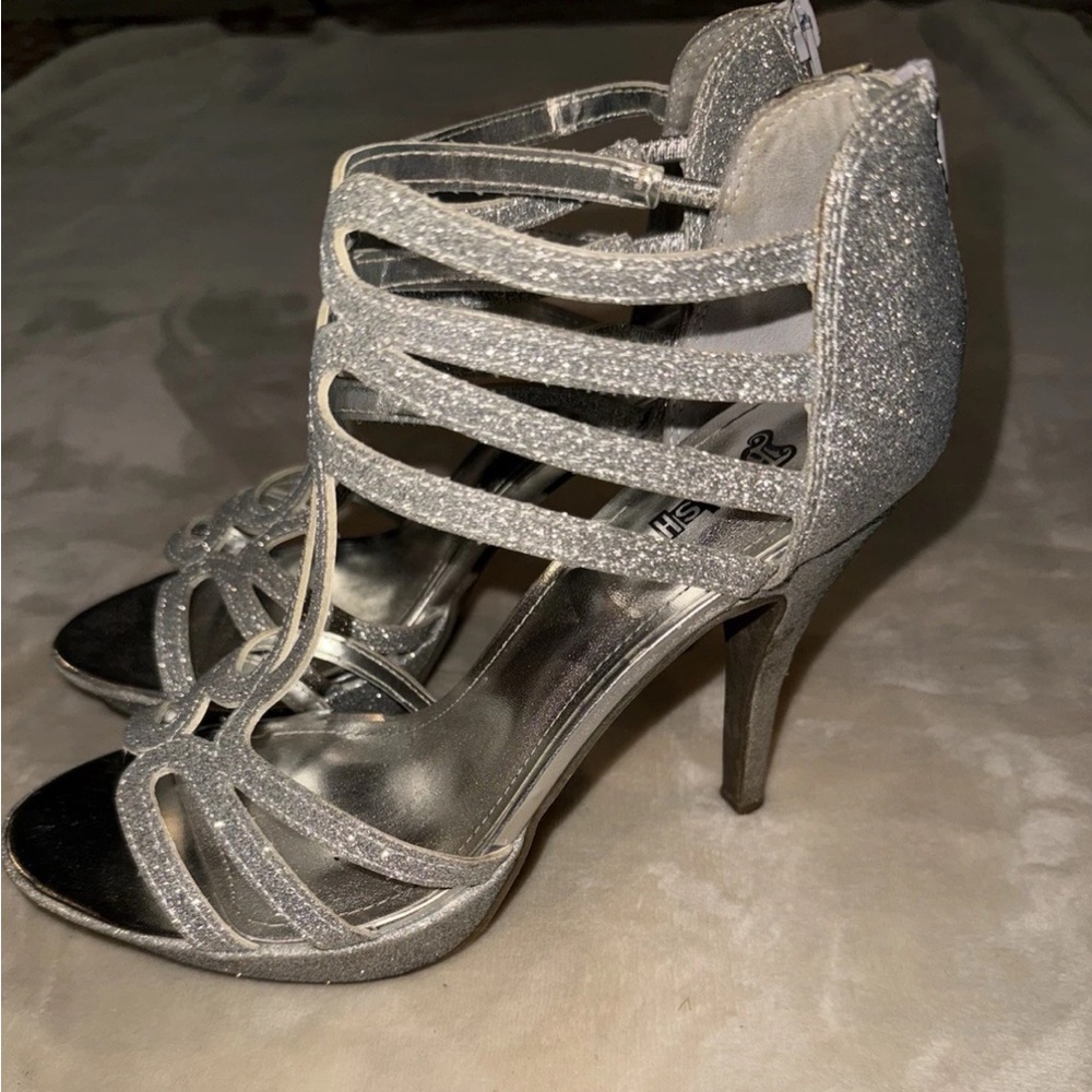 Brash Women’s Silver Sparkle Heels- Size 10